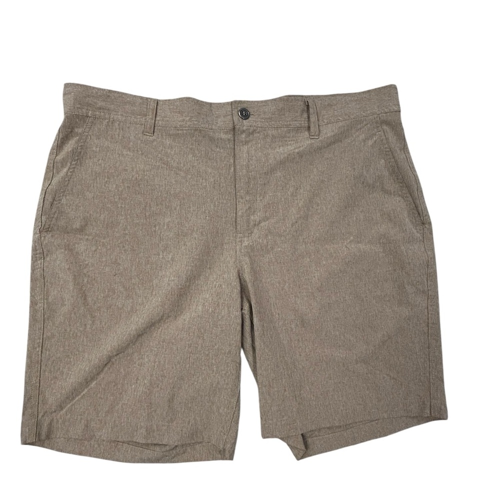 32 COOL Men's‎ Tan Stretch Performance Hybrid Shorts 38 Casual 9” Inseam